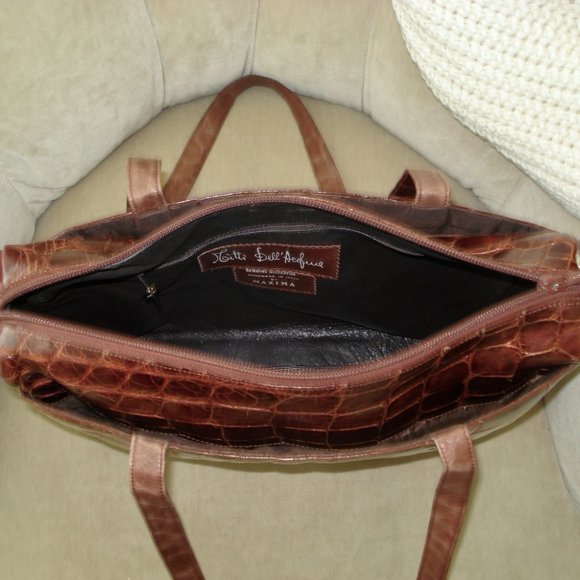 VTG Auth. TITTI DELL' ACQUA by MAXIMA Genuine Alligator Satchel Bag - Picture 7 of 8